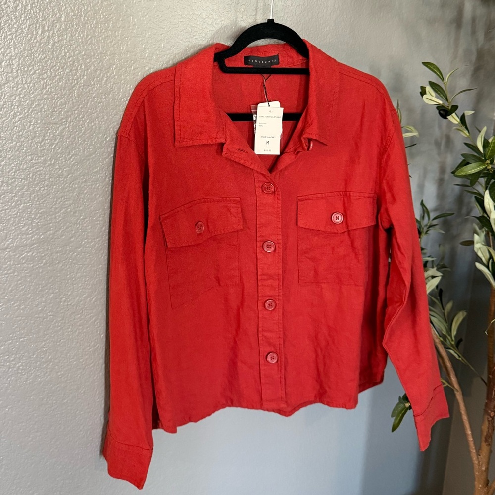 Sanctuary Orange Button Down